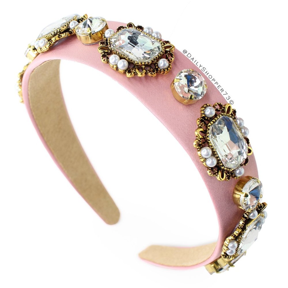 Dusty Rose Gem Wide Headband